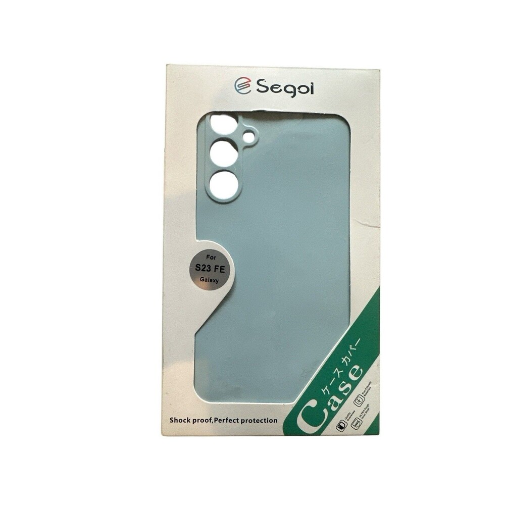 E Segoi Samsung Galaxy S23 FE Case Light Blue Liquid Silicone Gel Hard L ining